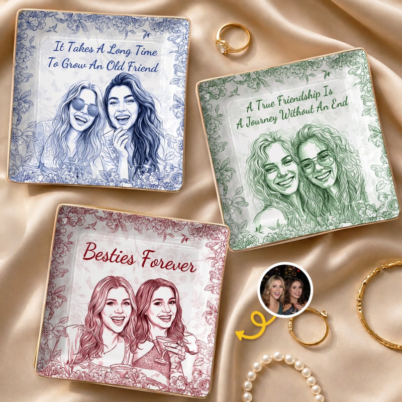 Custom Full-Print Jewelry Dish - Personalized Best Friend Birthday Gifts For Women, Besties, Sisters, BFF - A Timeless Piece Of Us