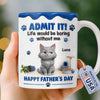 Custom 3D Inflated Effect Printed Mug - Personalized Father's Day Gifts For Dog Cat Lovers, Dog Dad And Mom, Cat Owners - The Best Therapist Has Fur