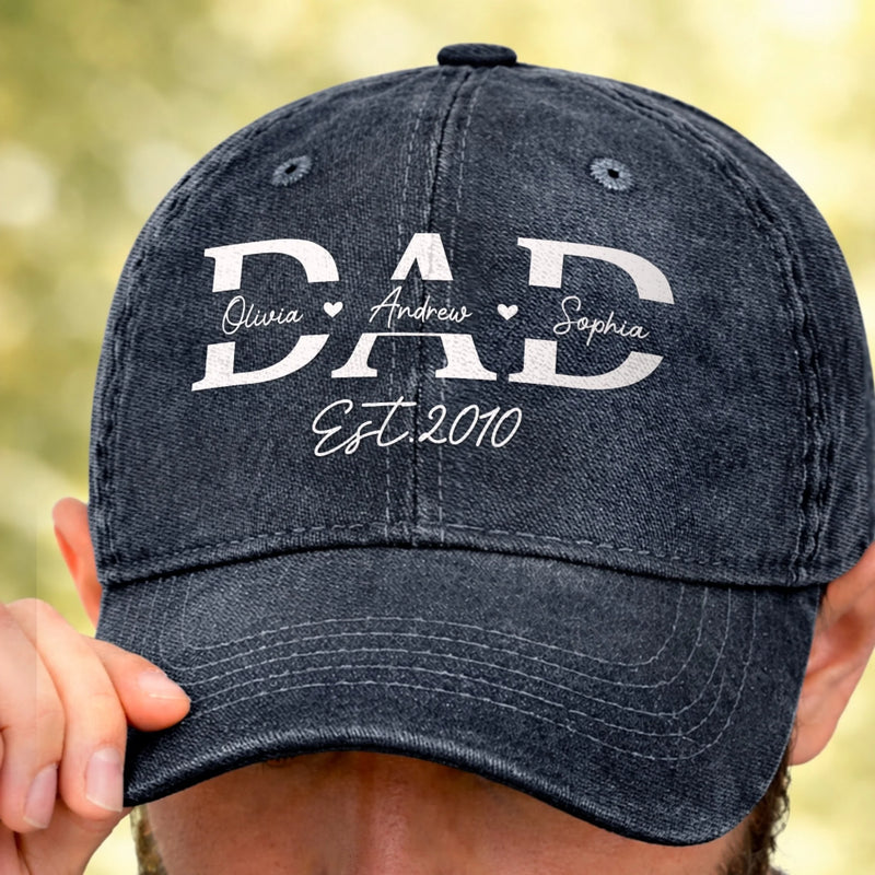 Custom Cap - Personalized Father's Day Birthday Gifts For Dad, Grandpa - The Heart Of Our Family