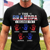 Custom Unisex T-shirt, Premium T-shirt, Hoodie – Personalized America 250th Anniversary Gifts For Dad, Grandpa – This Proud Grandpa Belongs To Awesome Kids