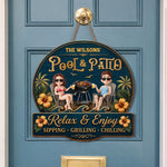Custom Wood Sign - Personalized Summer Vacation And Travel Gifts For Couple - Welcome To Our Backyard Bar