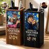 Custom Photo Pen Holder With Clock - Personalized Anniversary Wedding Gifts For Husband And Wife, Him And Her - Loving You Through Every Second