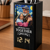 Custom Photo Pen Holder With Clock - Personalized Anniversary Wedding Gifts For Husband And Wife, Him And Her - Loving You Through Every Second