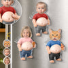 Custom Photo Dad Bod Belly Squishy Acrylic Fridge Magnet – Personalized Funny Gifts For Men, Dad, Grandpa, Kids – Too Cool To Be Normal