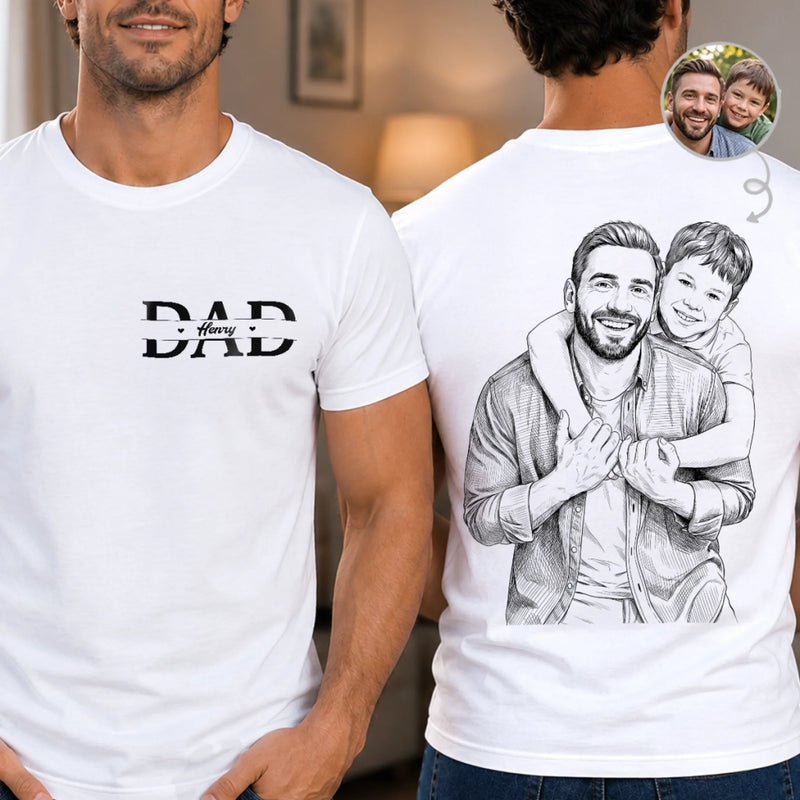 Custom Photo Unisex T-shirt - Personalized Father's Day Birthday Gifts For Dad, Grandpa - The One I Love Most