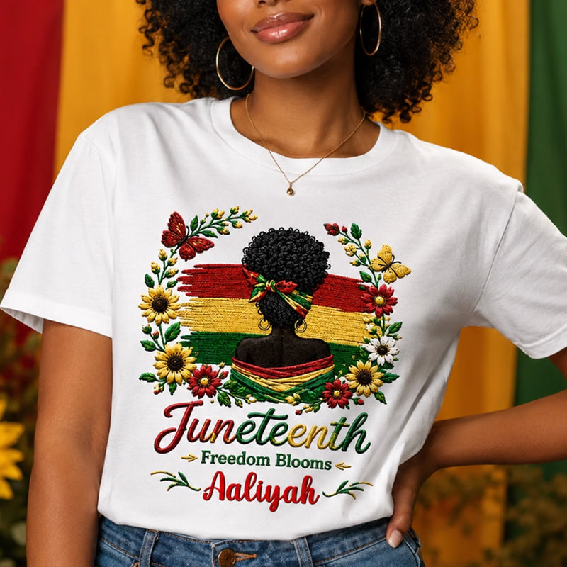 Custom T-shirt, Hoodie – Personalized Juneteenth Gifts For Women – Empowered By History, Inspired By Freedom
