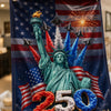Custom Door Cover - Personalized America 250th Anniversary Gifts For Mom, Dad, Brother, Sister, Kids  - Land Of Liberty Family
