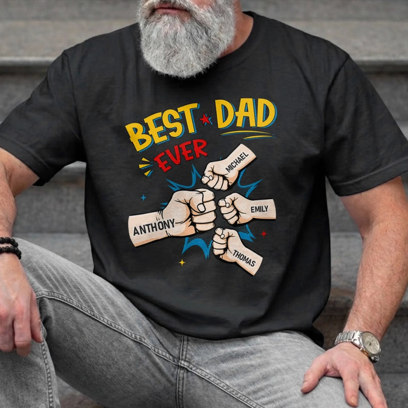 Custom Unisex T-shirt, Premium T-shirt, Hoodie – Personalized Father's Day Birthday Gifts For Dad, Grandpa – Dad Is My First Hero