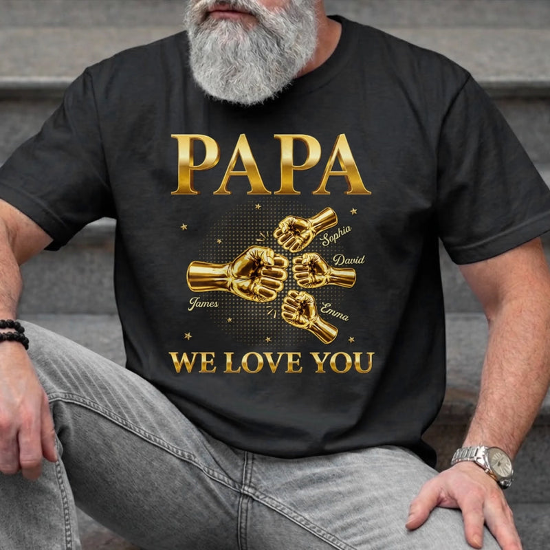Custom Unisex T-shirt, Premium T-shirt, Hoodie – Personalized Father's Day Birthday Gifts For Dad, Grandpa – Forever Blessed With Dad