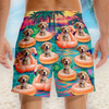 Custom Photo Tropical Hawaiian Aloha Men Beach Shorts - Personalized Summer Vacation And Travel Gifts For Dog Cat Lovers, Dog Dad And Mom, Cat Owners - Pure Vitamin Sea Boost