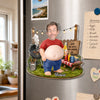Custom Photo Dad Bod Belly Squishy Acrylic Fridge Magnet – Personalized Father's Day Funny Gifts For Dad, Grandpa – I Make Dad Jokes Professionally