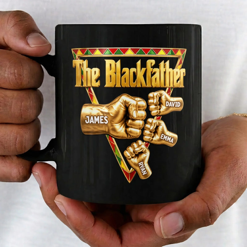 Custom Black Mug - Personalized Father's Day Birthday Gifts For Dad, Grandpa - The Blackfather