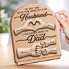 Custom 2-Layered Wooden Plaque - Personalized Father's Day Birthday Gifts For Dad, Grandpa, Husband - Home Is Better With Dad