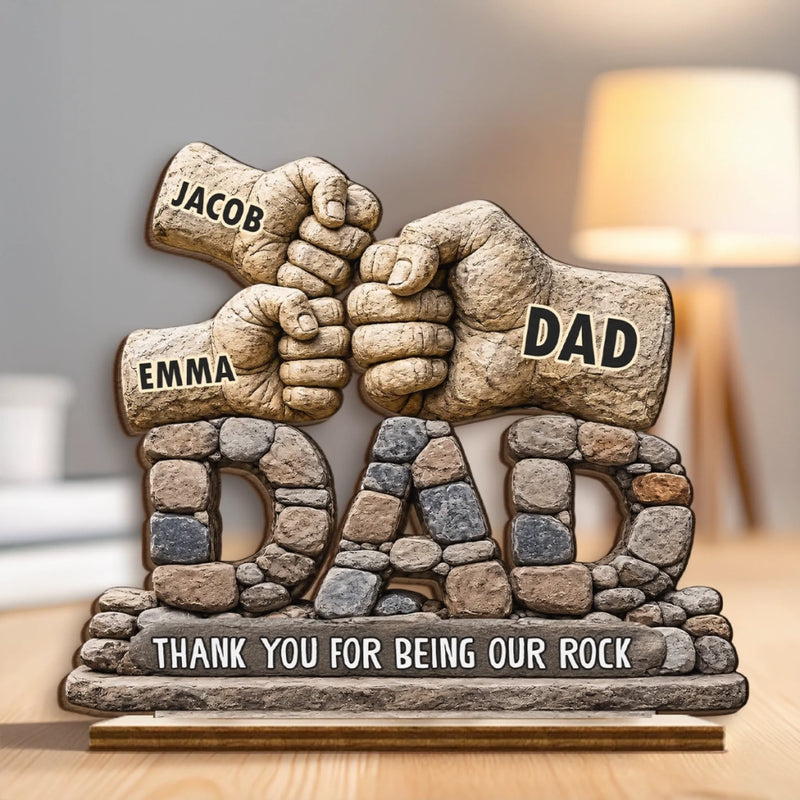 Custom 2-Layered Wooden Plaque - Personalized Father's Day Birthday Gifts For Dad, Grandpa - Strong Roots, Endless Love