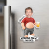 Custom Photo Dad Bod Belly Acrylic Fridge Magnet - Personalized Father's Day Funny Gifts For Dad, Grandpa - Dad Fuel Coffee And Chaos