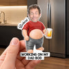 Custom Photo Dad Bod Belly Acrylic Fridge Magnet - Personalized Father's Day Funny Gifts For Dad, Grandpa - Dad Fuel Coffee And Chaos