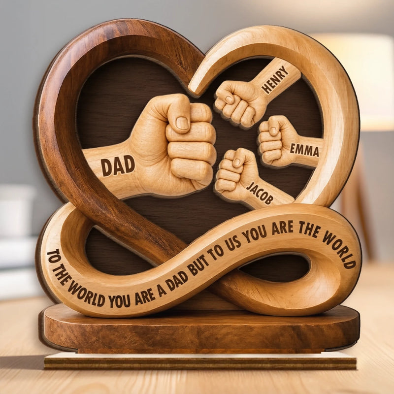 Custom 2-Layered Wooden Plaque - Personalized Father's Day Birthday Gifts For Dad, Grandpa - Proud To Be Your Kids