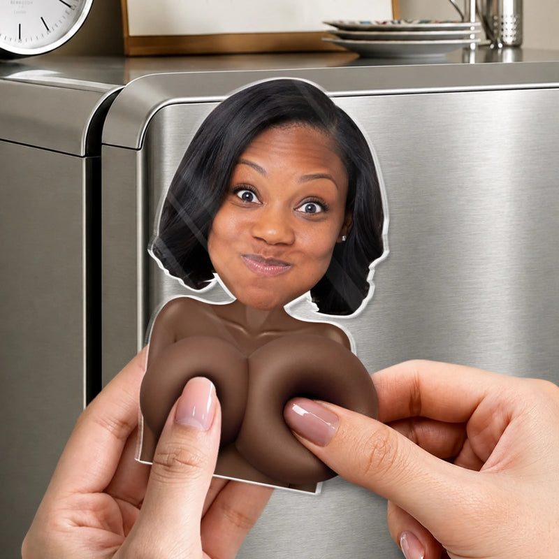 Custom Photo Squishy Acrylic Fridge Magnet – Personalized Anniversary Wedding Gifts For Husband And Wife, Him And Her – Thanks For Putting Up With Me