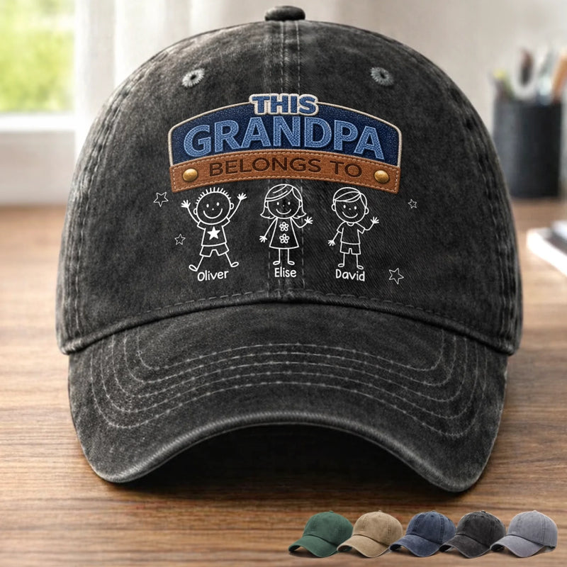 Custom Vintage Washed Denim Baseball Cap - Personalized Father's Day Birthday Gifts For Dad, Grandpa - Raised Strong By Dad