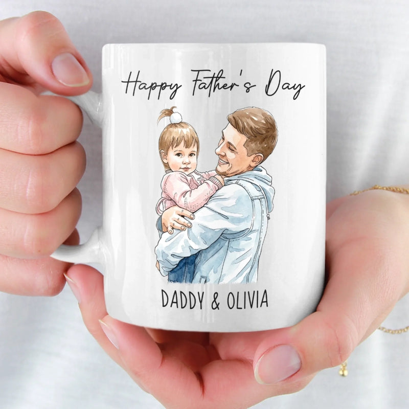 Custom Photo Accent Mug - Personalized Father's Day Birthday Gifts For Dad, Grandpa - Forever Proud Of Dad