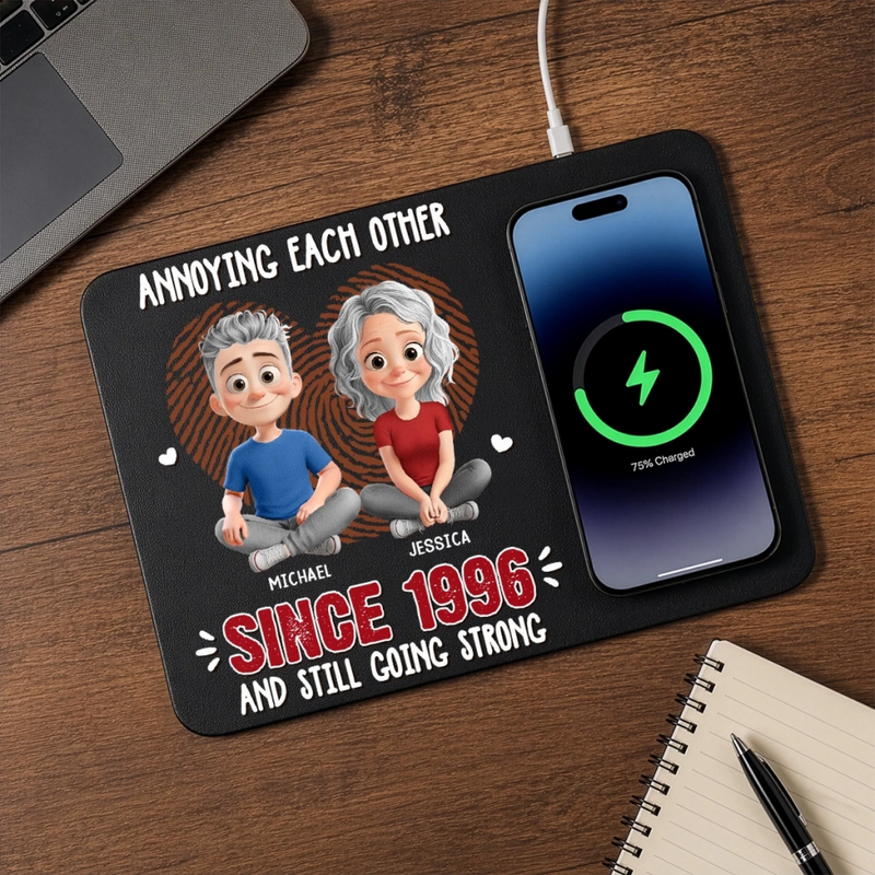 Custom Charging Mat - Personalized Anniversary Wedding Gifts For Husband And Wife, Him And Her - Better Together Since