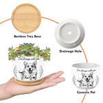 Custom Photo Home Decor Ceramic Plant Pot -  Personalized Pet Memorial Sympathy Gifts For Dogs, Cats - Forever Loved Never Forgotten