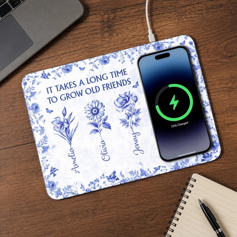 Custom Charging Mat - Personalized Best Friend Birthday Gifts For Her, Women, Besties, Sisters, BFF - Friends For Life Forever