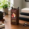 Custom Pen Holder With Clock - Personalized Anniversary Wedding Gifts For Husband And Wife, Him And Her - I'd Choose You Again And Again