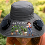 Custom Hat With Fans Solar Power - Personalized Garden Gifts For Gardeners, Women - Rooted In Pure Botanical Joy