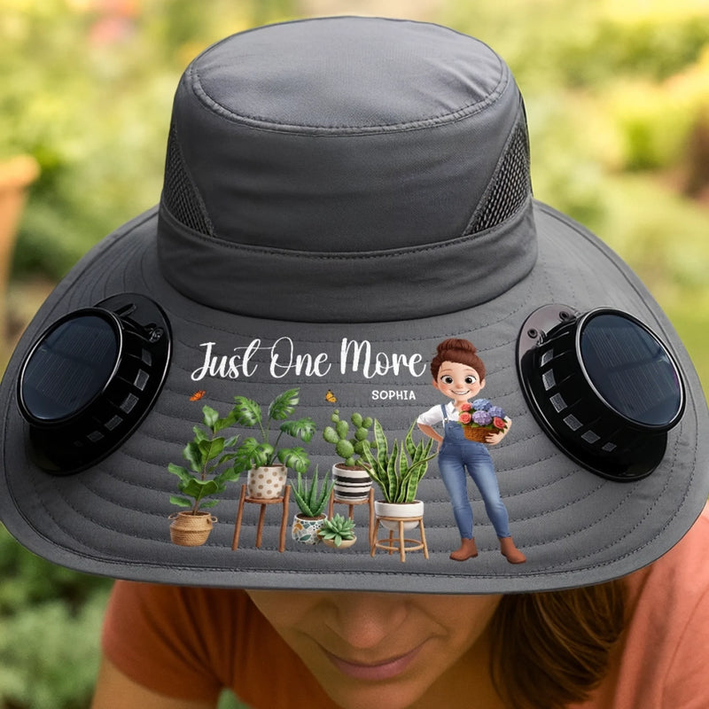 Custom Hat With Fans Solar Power - Personalized Garden Gifts For Gardeners, Women - Rooted In Pure Botanical Joy