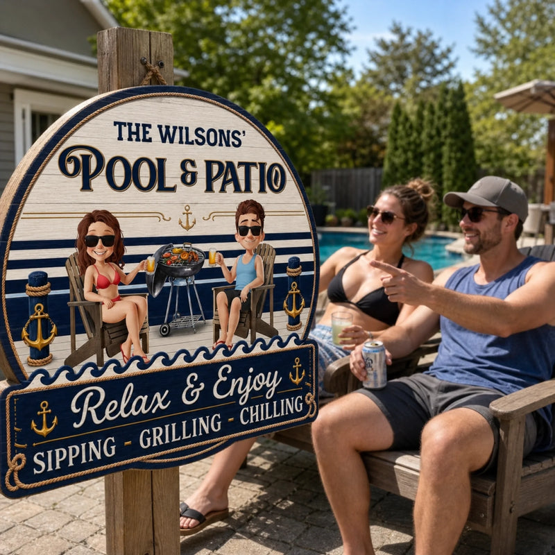Custom Wood Sign - Personalized Summer Vacation And Travel Gifts For Couple, Husband, Wife - Our Favorite Coastal Escape