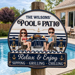 Custom Wood Sign - Personalized Summer Vacation And Travel Gifts For Couple, Husband, Wife - Our Favorite Coastal Escape