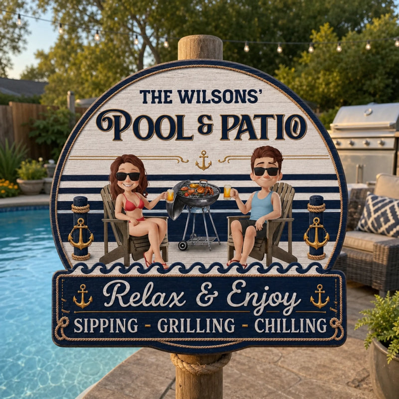 Custom Wood Sign - Personalized Summer Vacation And Travel Gifts For Couple, Husband, Wife - Our Favorite Coastal Escape