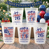 Custom Party Cups - Personalized America 250th Anniversary Gifts For Mom, Dad, Brother, Sister, Kids - United By Freedom Forever