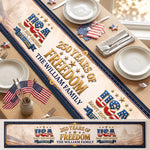 Custom Table Runner - Personalized America 250th Anniversary Gifts For Mom, Dad, Brother, Sister, Kids - Proud Hearts Rise High