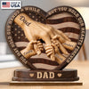 Custom 2-Layered Wooden Plaque - Personalized Father's Day Birthday Gifts For Dad, Grandpa - Dad’s Love Is Our Foundation
