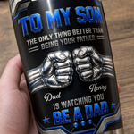 Custom Tumbler - Personalized Father's Day Birthday Gifts For Son - Never Stop Believing In Yourself