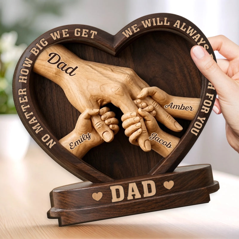 Custom 2-Layered Wooden Plaque - Personalized Father's Day Birthday Gifts For Dad, Grandpa - Created With Love