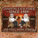 Custom Home Decor Metal Sign - Personalized Anniversary Wedding Gifts For Husband And Wife, Him And Her - Crazy Together Since Forever