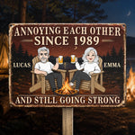 Custom Home Decor Metal Sign - Personalized Anniversary Wedding Gifts For Husband, Wife, Couple - Love Drives Us Crazy