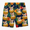 Custom Photo Tropical Hawaiian Aloha Men Beach Shorts - Personalized Summer Vacation And Travel Gifts For Dog Cat Lovers, Dog Dad And Mom, Cat Owners - Sunshine And Wagging Tails