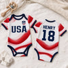 Custom USA 2026 Baby Jersey Bodysuit
 - Personalized Baby Shower, Gender Reveal Gifts For New Moms, New Dads, Soccer Lovers - Future Soccer Star In Training