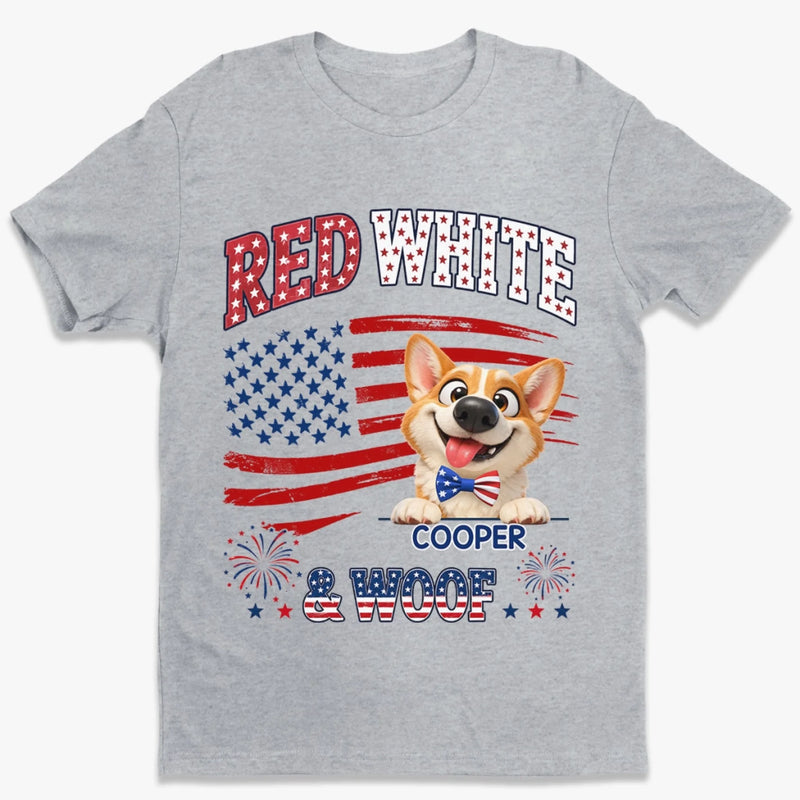 Custom Unisex T-shirt, Premium T-shirt, Hoodie - Personalized 4th Of July Gifts For Dog Lovers, Dog Dad And Mom - America’s Furry Patriot