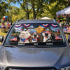 Custom Auto Windshield Sunshade, Car Window Protector - Personalized 4th Of July Gifts For Dog Cat Lovers, Dog Dad And Mom, Cat Owners - Stars, Stripes & Paw Prints