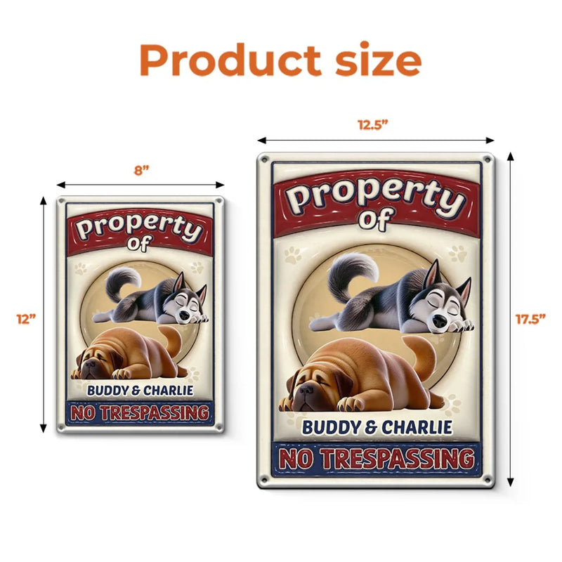Property Of My Fluffy Boss - Dog Personalized Custom 3D Inflated Effect Printed Home Decor Metal Sign - House Warming Gift For Pet Owners, Pet Lovers