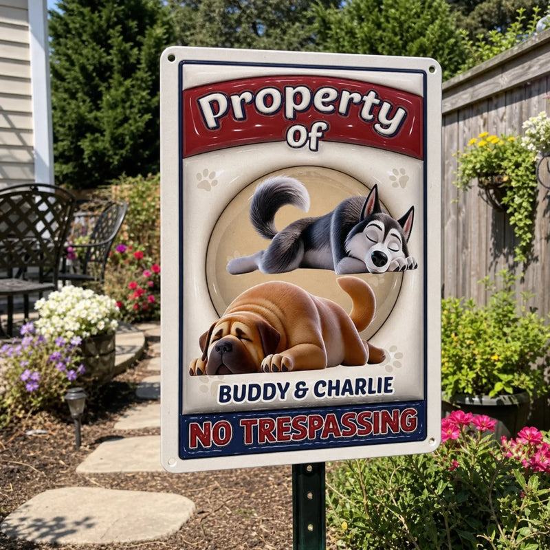 Property Of My Fluffy Boss - Dog Personalized Custom 3D Inflated Effect Printed Home Decor Metal Sign - House Warming Gift For Pet Owners, Pet Lovers