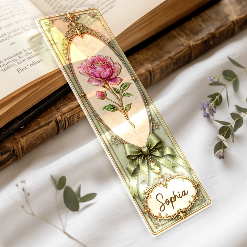 Custom Clear Acrylic Bookmark - Personalized Bookish Gifts For Book Lovers, Bookworms, Readers - Where Stories Bloom