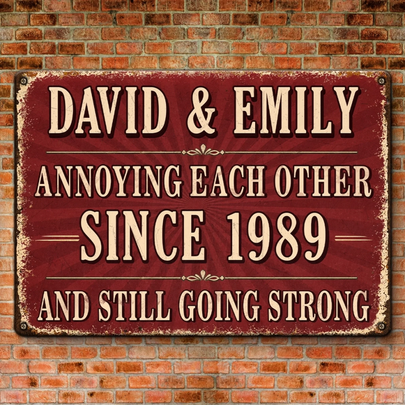 Custom Home Decor Metal Sign - Personalized Anniversary Wedding Gifts For Husband And Wife, Him And Her - Our Forever Rugged Love Bond
