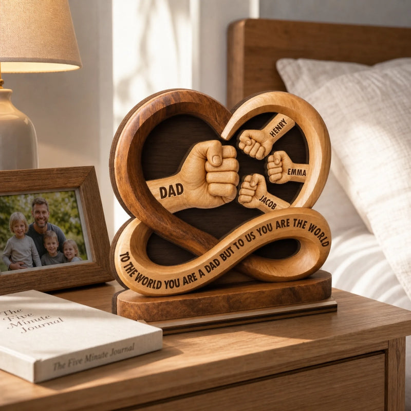 Custom 2-Layered Wooden Plaque - Personalized Father's Day Birthday Gifts For Dad, Grandpa - Proud To Be Your Kids