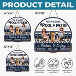 Custom Wood Sign - Personalized Summer Vacation And Travel Gifts For Husband And Wife, Dog Dad And Mom - Our Furry Pool Party Crew